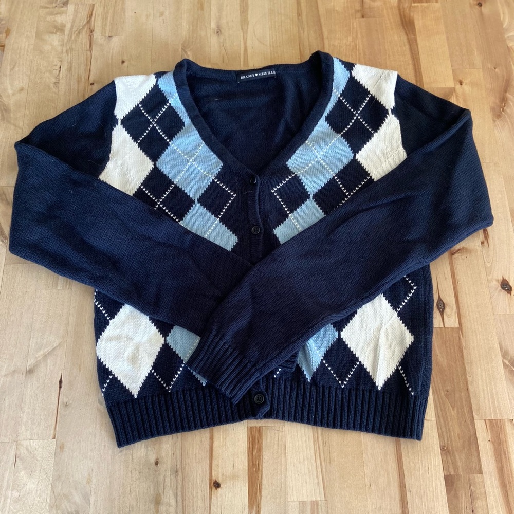 Brandy Melville Plaid Cardigan - Picture 1 of 3